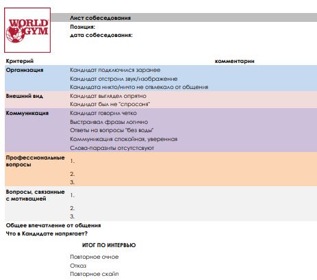 Skype-интервью, Поплавская Ксения, World Gym, skype собеседование, дистанционное собеседование, проведение предварительного дистанционного собеседования, процессы взаимодействия с кандидатами, дистанционное интервью